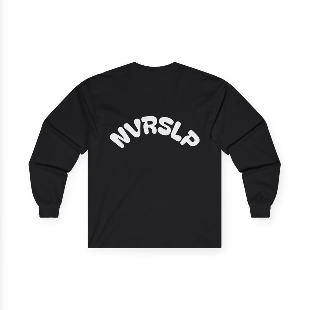 NVRSLP Long Sleeve Tee — Minimalist Black Graphic Shirt