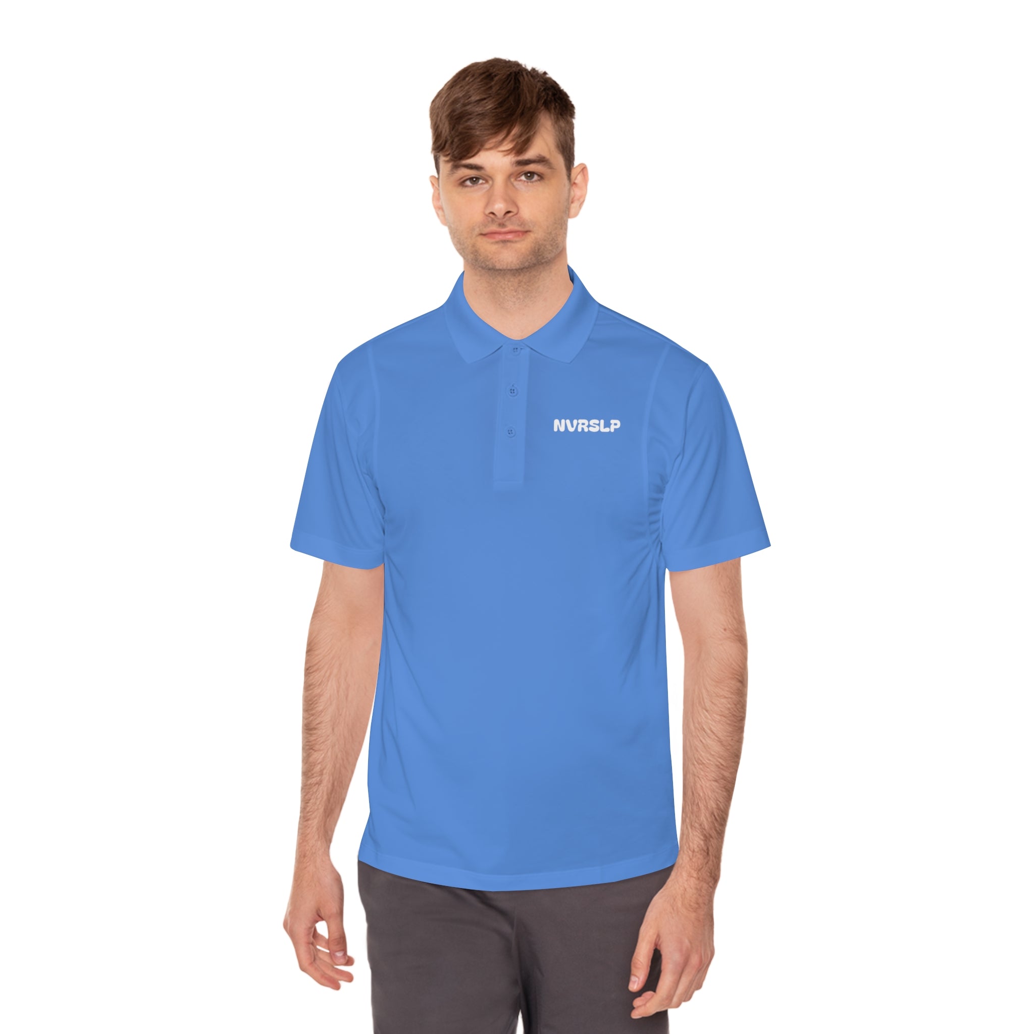 Men's Sport Polo — Minimal 'NWRSLO' Embroidered Athletic Golf Shirt