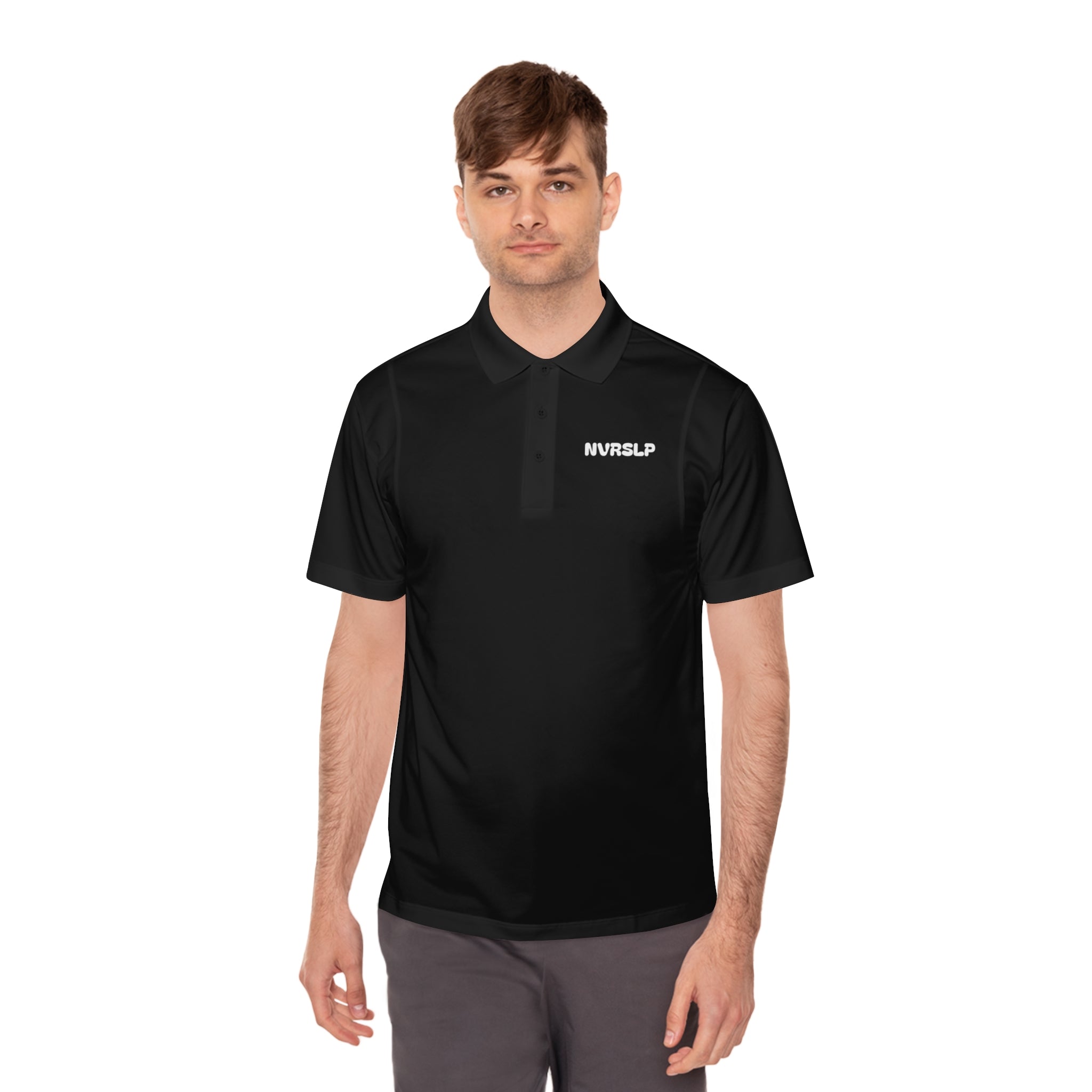 Men's Sport Polo — Minimal 'NWRSLO' Embroidered Athletic Golf Shirt