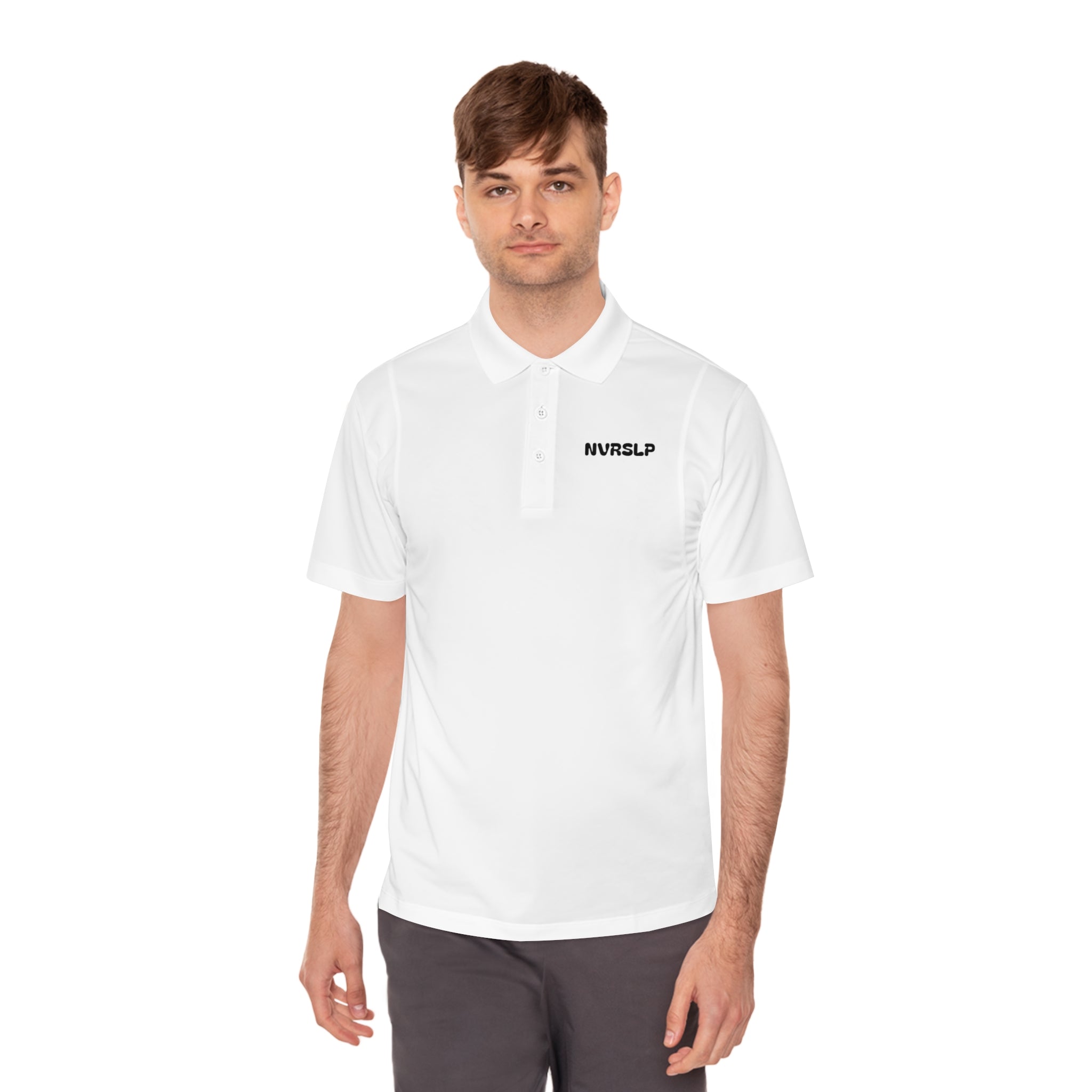 Men's Sport Polo — Minimal 'NWRSLO' Embroidered Athletic Golf Shirt