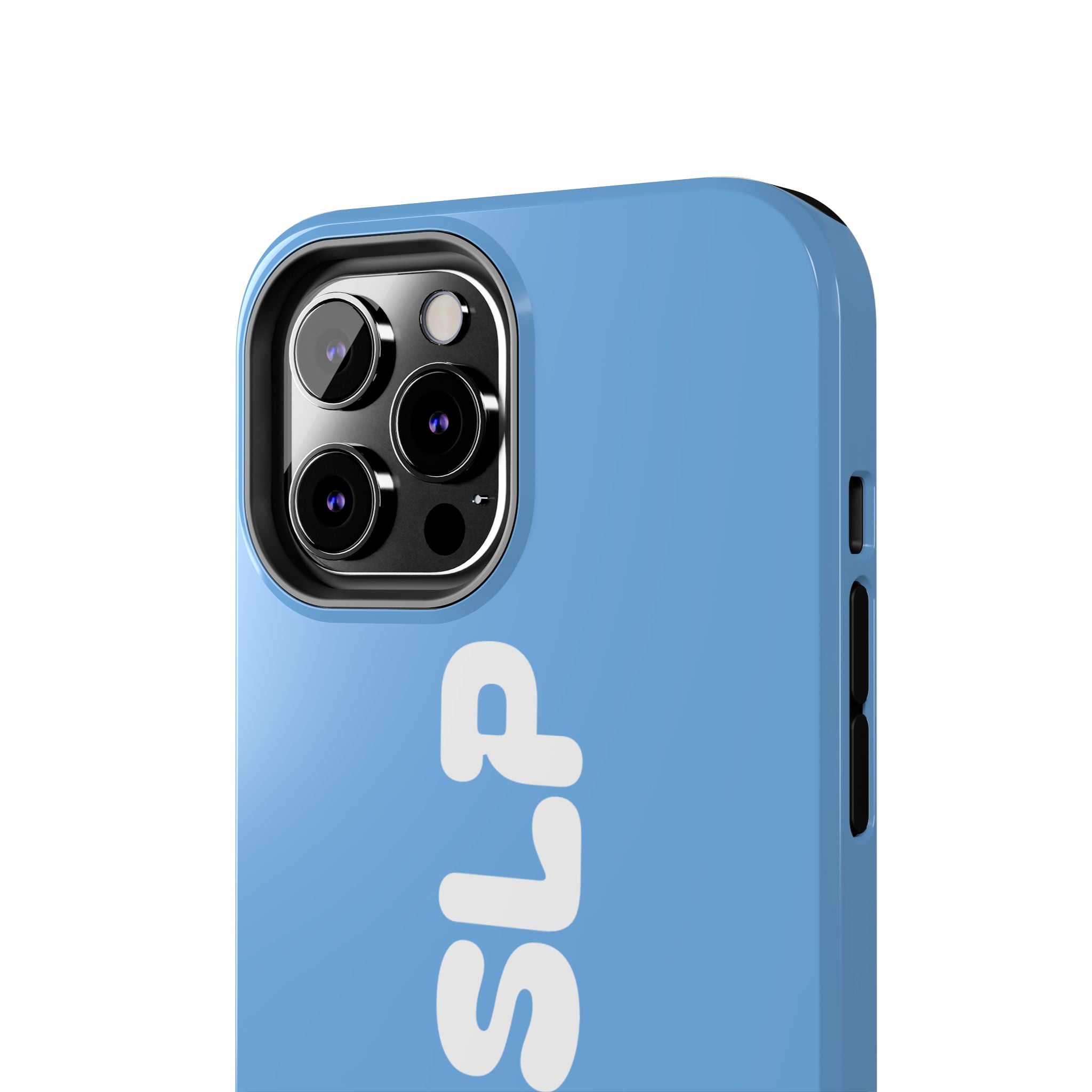 Blue 'NVRSLP' Tough Phone Case — Bold Vertical Typography Protective Cover