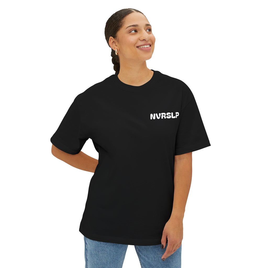 NVRSLP Oversized Boxy Tee — Minimalist Streetwear Graphic T-Shirt