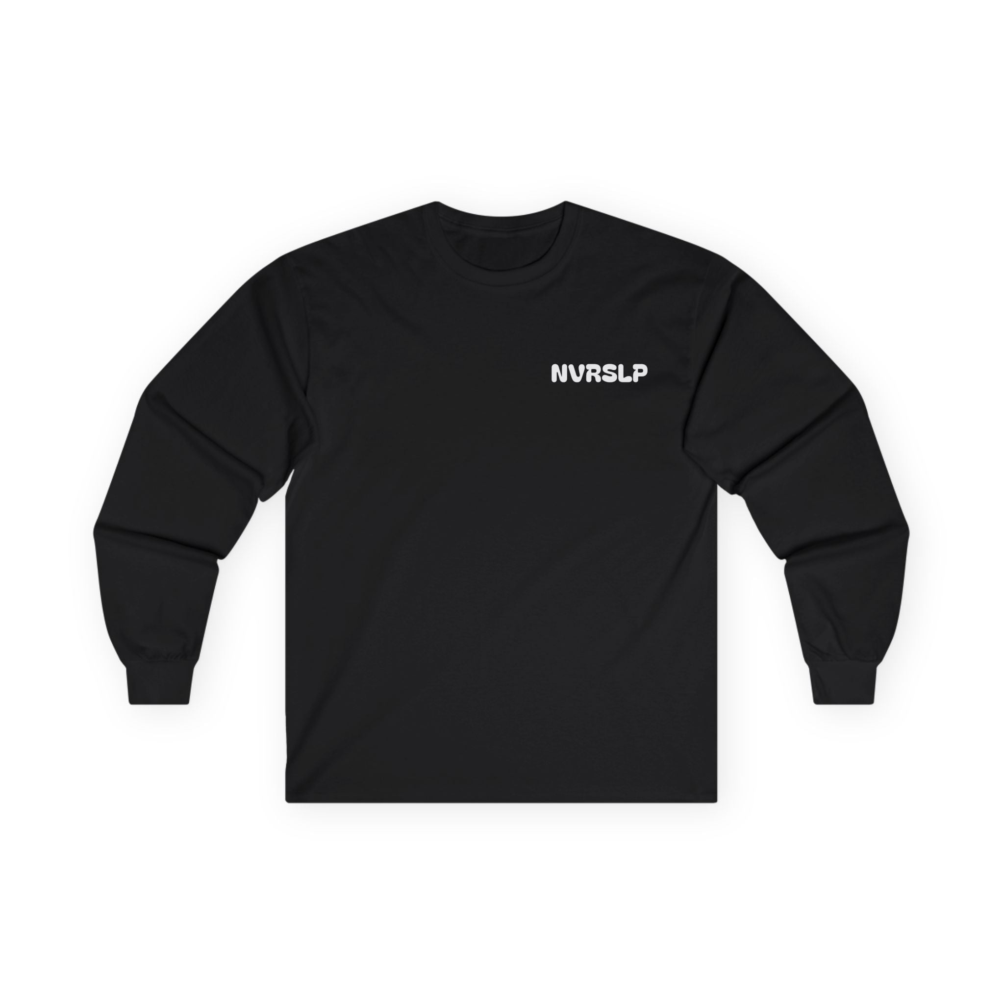 NVRSLP Long Sleeve Tee — Minimalist Black Graphic Shirt